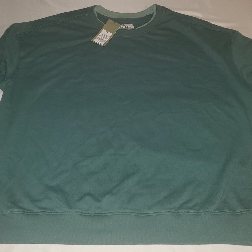 Men's French Terry Pullover Sweatshirt - Goodfellow & Co™ Green XXL Relaxed Fit